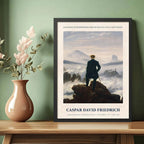 Cuadro El Caminante Sobre El Mar De Nubes Frase Decoracion Marco Negro