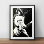 Cuadro Johnny Ramone Punk Ramones Decoracion Con Paspartú Marco Negro