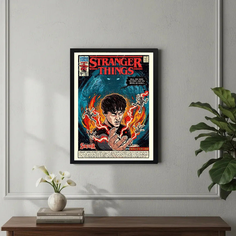 Cuadro Stranger Things V Serie Tv Comics Arte Decoracion Marco Negro