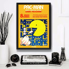 Cuadro Pac-man Game Retro Videojuego Arcade Gamer Decoracion Marco Negro