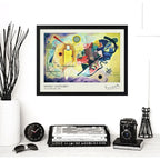 Cuadro Kandinsky Abstracto Amarillo Rojo Azul Pinturas Arte Marco Negro