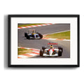Cuadro Ayrton Senna Y Alain Prost Formula 1 Con Paspartú Marco Negro