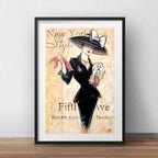 Cuadro Fashion New York Retro Moda Arte Decoracion Paspartú Marco Negro
