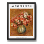 Cuadro Dormitorio Living Auguste Renoir Anémonas Flores Marco Negro