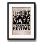 Cuadro Creedence Clearwater Revival Decoracion Con Paspartú Marco Negro