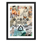 Cuadro Therians Teriantropos Animal Espiritual Mascaras Arte Marco Negro