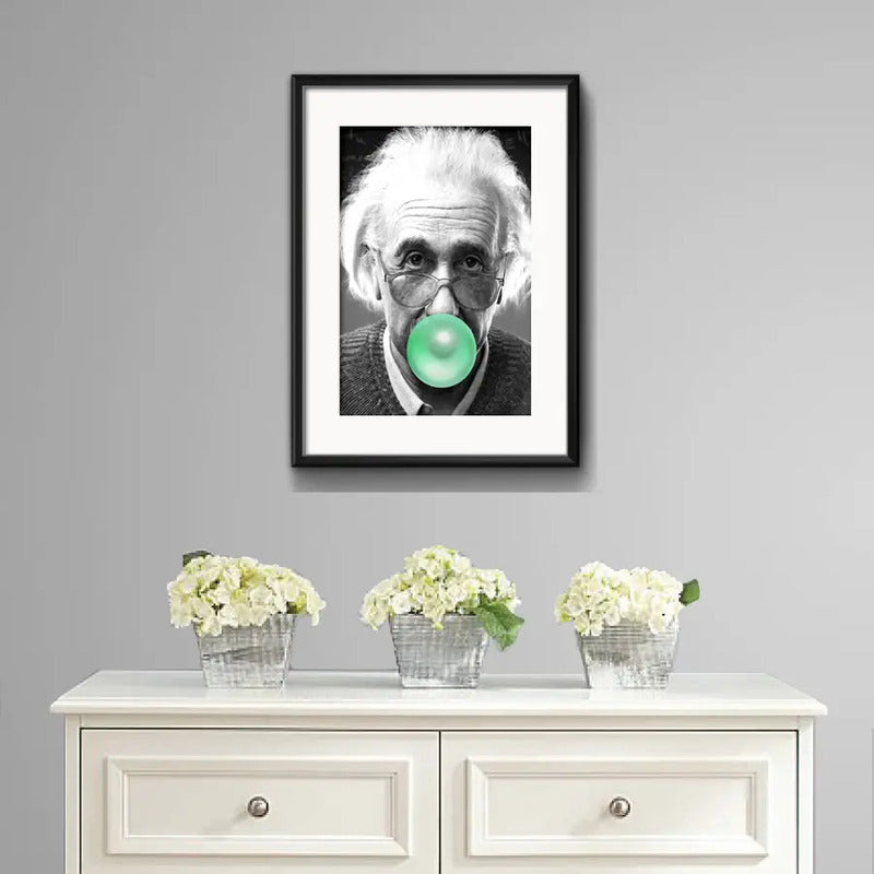 Cuadro Albert Einstein Chicle Pop Art Decoracion Paspartú