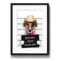 Cuadro Jack Bad Dog Perro Criminal Decoracion Con Paspartú Marco Negro
