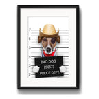 Cuadro Jack Bad Dog Perro Criminal Decoracion Con Paspartú Marco Negro