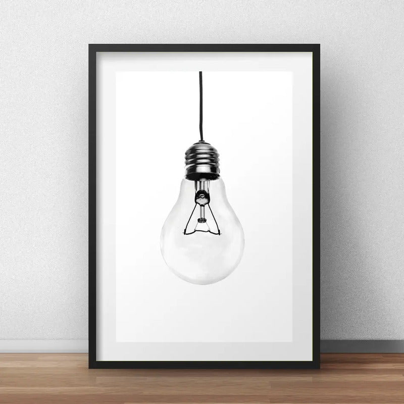 Cuadro Lampara Minimalista Ideas Creatividad Con Paspartú Marco Negro