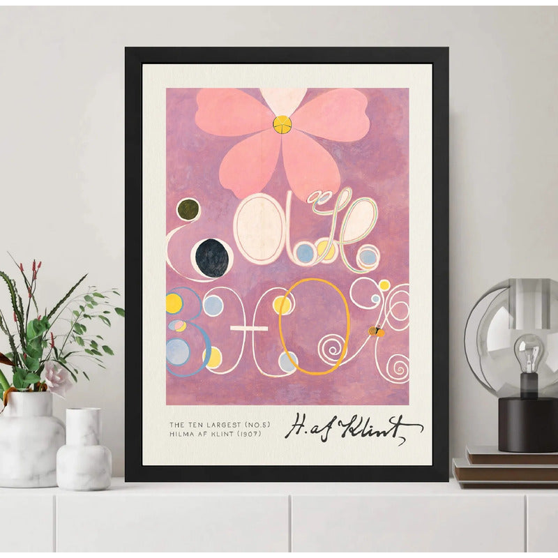 Cuadro Dormitorio Living Hilma Klint Adultez N. 5 Signature Marco Negro