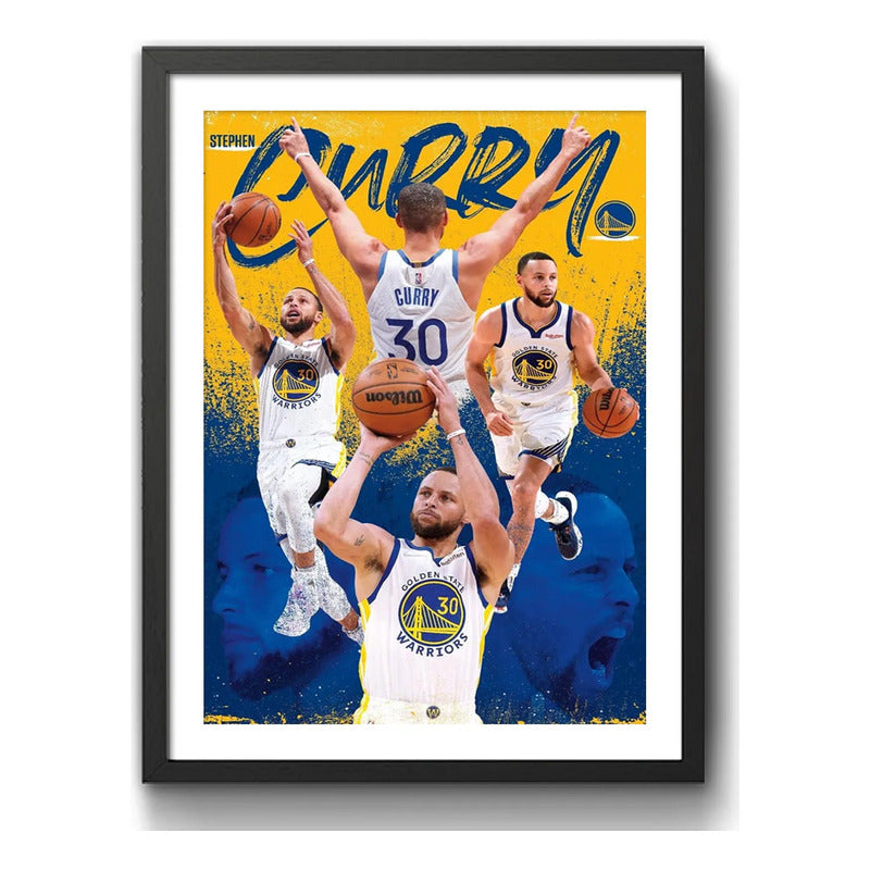 Cuadro Stephen Curry Mayor Tirador De Triples Nba Baloncesto Marco Negro