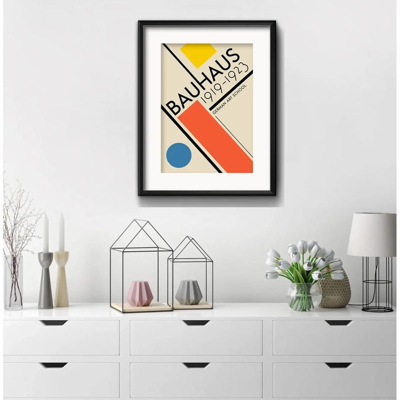 Cuadro Bauhaus Exposicion 1923 Arte Br6 53x43cm Con Paspartú Marco Negro