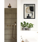Cuadro Dormitorio Living Boho Arte Abstracto Equilibrio Marco Negro