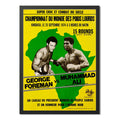 Cuadro Boxeo Boxing Peleas Icónicas Deporte Gym Decoracion George Foreman Vs Muhammad Ali Con Marco Negro