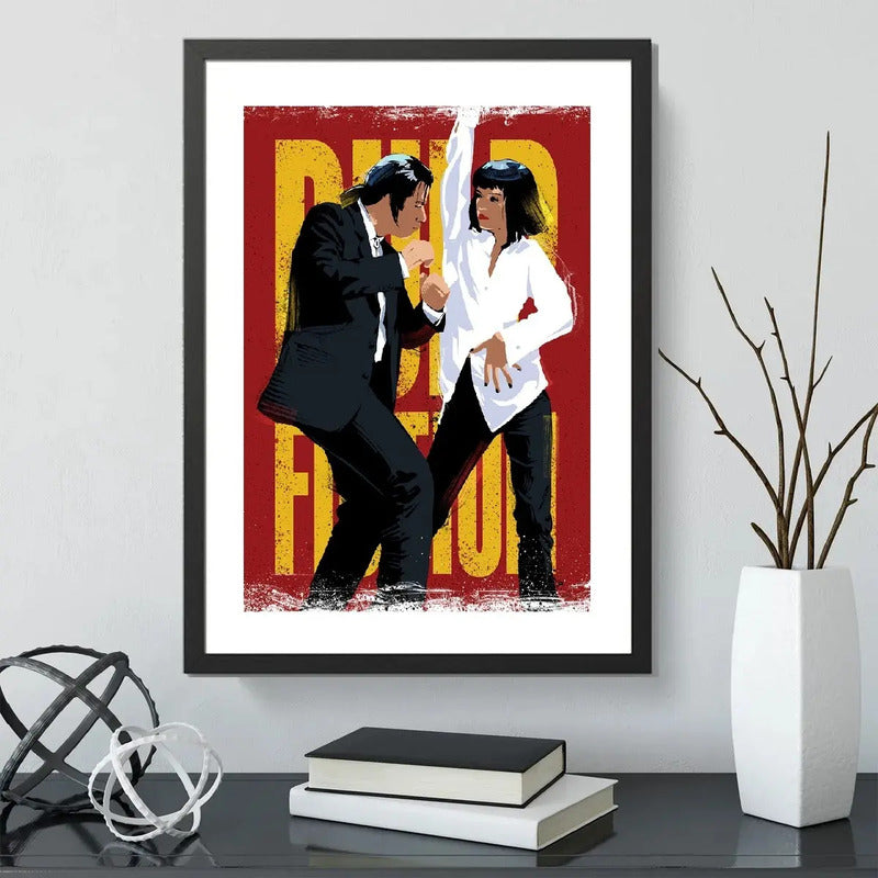 Cuadro Pulp Fiction Danza Pelicula Tarantino Cine Decoracion Marco Negro