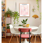Cuadro Dormitorio Living Kandinsky Cuadrado Niebla Rosa Oak Marco Marrón Claro