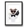 Cuadro Jack Terrier Champagne Decoracion Cocina Con Paspartu Marco Negro