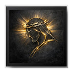 Cuadro Jesús Cristo El Senor Arte Línea Dorada Brillante Marco Negro