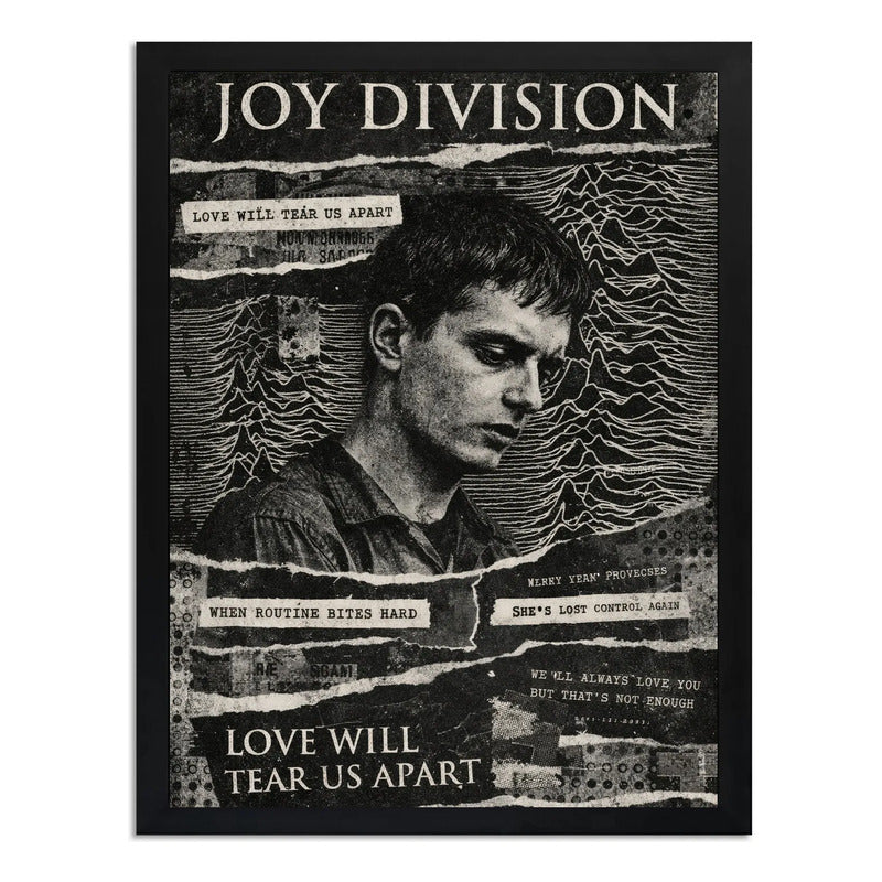 Cuadro Joy Division Ian Curtis Arte Rock Post Punk Vintage Marco Negro