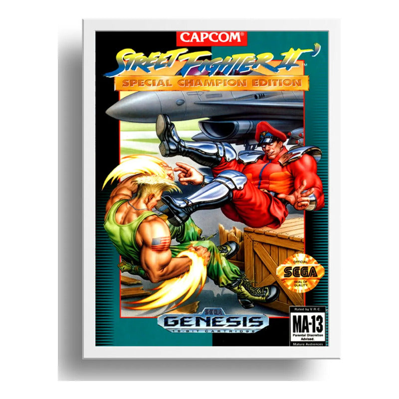 Cuadro Street Fighter 2 Juego Retro Game Geek Decoracion