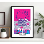 Cuadro Hello Kitty Pop Art Gato Arte Japones Decoracion Marco Negro