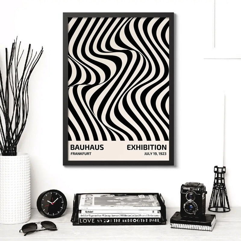 Cuadro Bauhaus Exposición Arte Exhibition Monocromatico Bauhaus 32 Negro