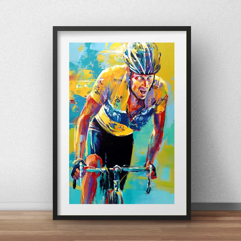 Cuadro Ciclista Pop Art Bike Bicicleta Brs1 Con Paspartu Marco Negro