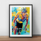 Cuadro Ciclista Pop Art Bike Bicicleta Brs1 Con Paspartu Marco Negro