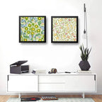 Set 2 Cuadros William Morris Frutas Botanica Arte 33x33cm Marco Negro