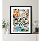 Cuadro Therians Teriantropos Animal Espiritual Mascaras Arte Marco Negro