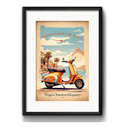 Cuadro Vespa Lambretta Antiguos Decoracion Con Paspartú Vespa Moto 1 Con Marco Negro