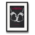 Cuadro 50 Sombras De Grey Minimalista Pelicula Con Paspartú Marco Negro