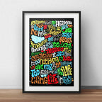 Cuadro John Lennon Imagine Letra Rock Decoracion Paspartú Marco Negro