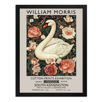 Cuadro Cisne Elegante De William Morris Arte Flores Botanico Marco Negro