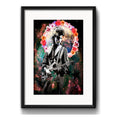 Cuadro David Bowie Floral Rock Ziggy Stardust Con Paspartú Marco Negro