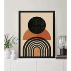Cuadro Dormitorio Living Boho Abstracto Geometrico Arte Marco Negro