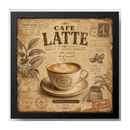 Cuadro Living Comedor Cocina Café Latte Coffee Retro Brs2 Marco Negro