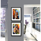 Set 2 Cuadros Eric Clapton Jimi Hendrix Pop Art Con Paspartú