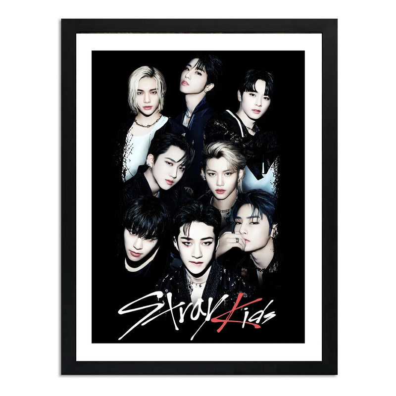 Cuadro Stray Kids Kpop Banda Surcoreana K-pop Musica Marco Negro