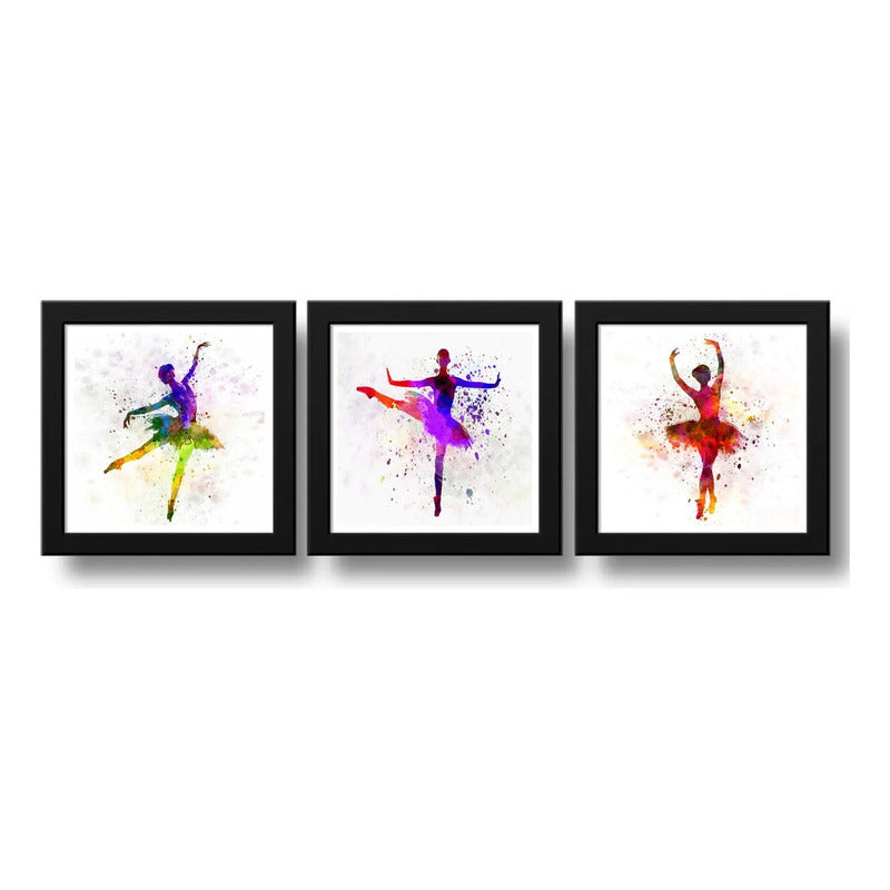 Set 3 Cuadros Ballet Pop Art Bailarína Deportes Decoracion