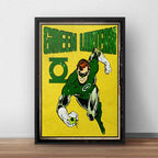Cuadro Green Lantern Comics Literna Verde Heroes Decoracion Marco Negro