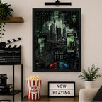 Cuadro Matrix Escenas Icónicas Mapa Pelicula Arte Cyberpunk Marco Negro