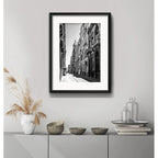 Cuadro Montevideo Foto Blanco Negro Br8 53x43cm Con Paspartú Ciudad Vieja 2 Con Marco Negro