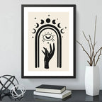 Cuadro Luna Tarot Astrólogia Mistico Arte Beige Decoracion Lunas Esoterico Marco Negro