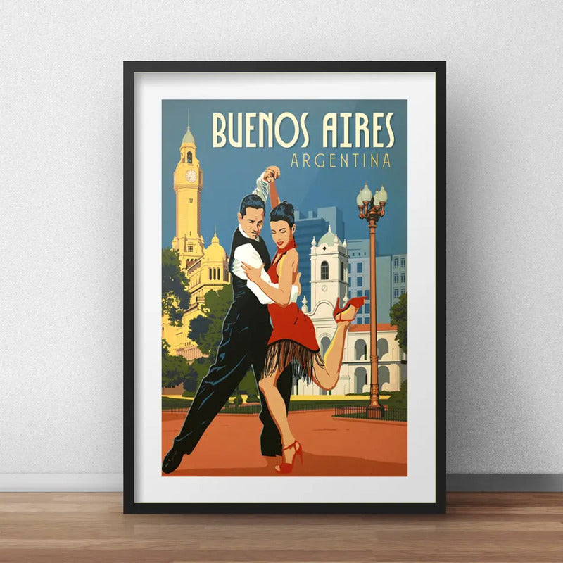 Cuadro Buenos Aires Argentina Tango Decoracion Con Paspartú