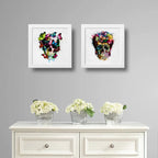 Set 2 Cuadros Calavera Mariposas Frida Calavera Flores Decor