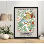 Cuadro Dormitorio Living William Morris Pajaro Frutilla Arte Marco Negro