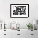 Cuadro Montevideo Foto Blanco Negro Br1 53x43cm Con Paspartú Puerta De La Ciudadela Con Marco Negro