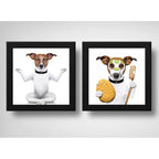 Set 2 Cuadros Perro Spa Yoga Zen Mascota Pet Arte Decoracion
